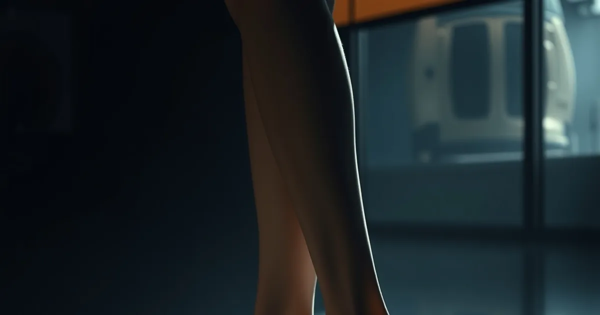 Gros plan élégant sur des chaussures orthopédiques à talon compensé portées par une femme active, ambiance sombre et premium